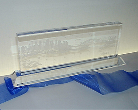 08. Crystal Piece with Etched Sydney Landscape